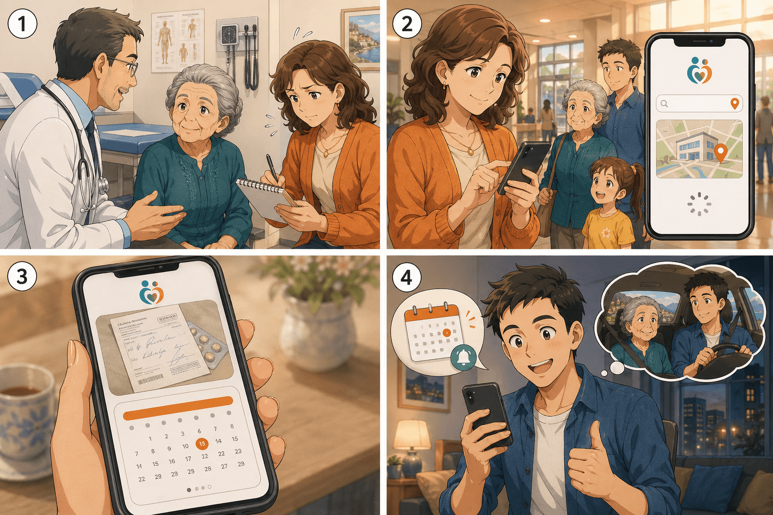 4-panel manga: doctor visits